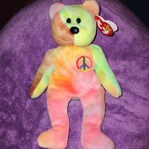 Ty 4th Gen Peace Bear Beanie Baby Babies Plush